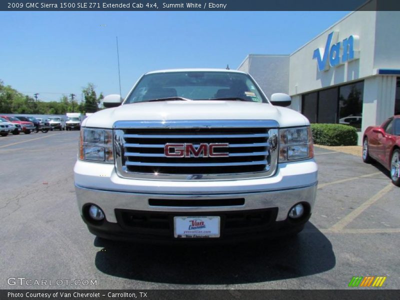 Summit White / Ebony 2009 GMC Sierra 1500 SLE Z71 Extended Cab 4x4