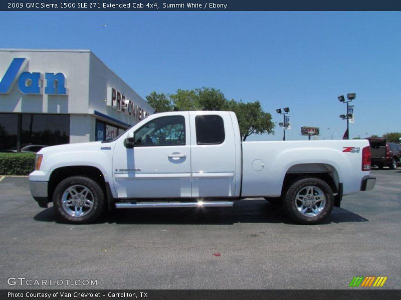 Summit White / Ebony 2009 GMC Sierra 1500 SLE Z71 Extended Cab 4x4