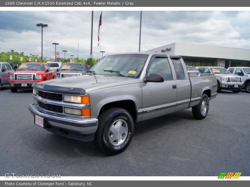 Pewter Metallic / Gray 1998 Chevrolet C/K K1500 Extended Cab 4x4