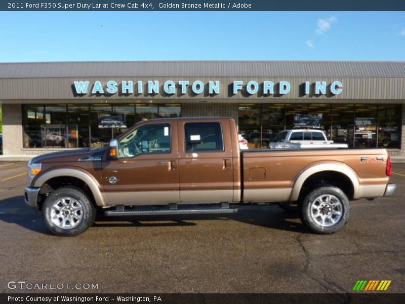 Golden Bronze Metallic / Adobe 2011 Ford F350 Super Duty Lariat Crew Cab 4x4