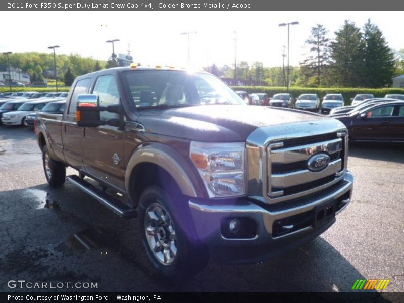 Golden Bronze Metallic / Adobe 2011 Ford F350 Super Duty Lariat Crew Cab 4x4