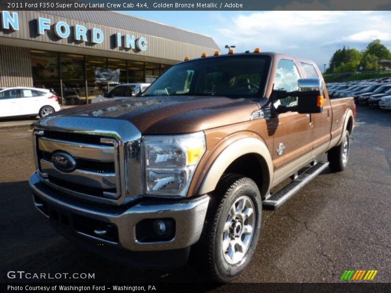 Golden Bronze Metallic / Adobe 2011 Ford F350 Super Duty Lariat Crew Cab 4x4