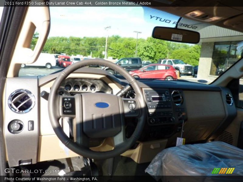 Golden Bronze Metallic / Adobe 2011 Ford F350 Super Duty Lariat Crew Cab 4x4