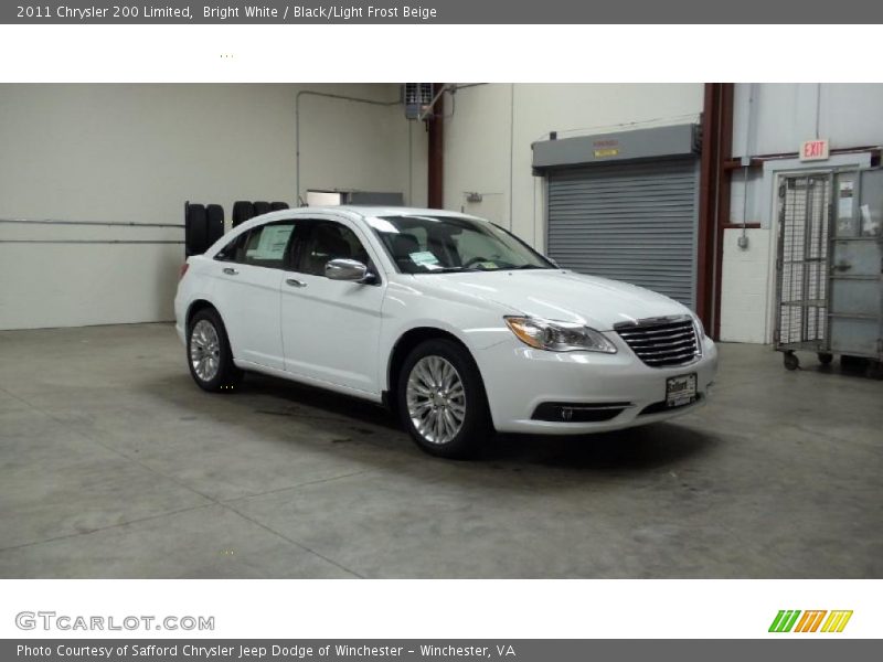 Bright White / Black/Light Frost Beige 2011 Chrysler 200 Limited