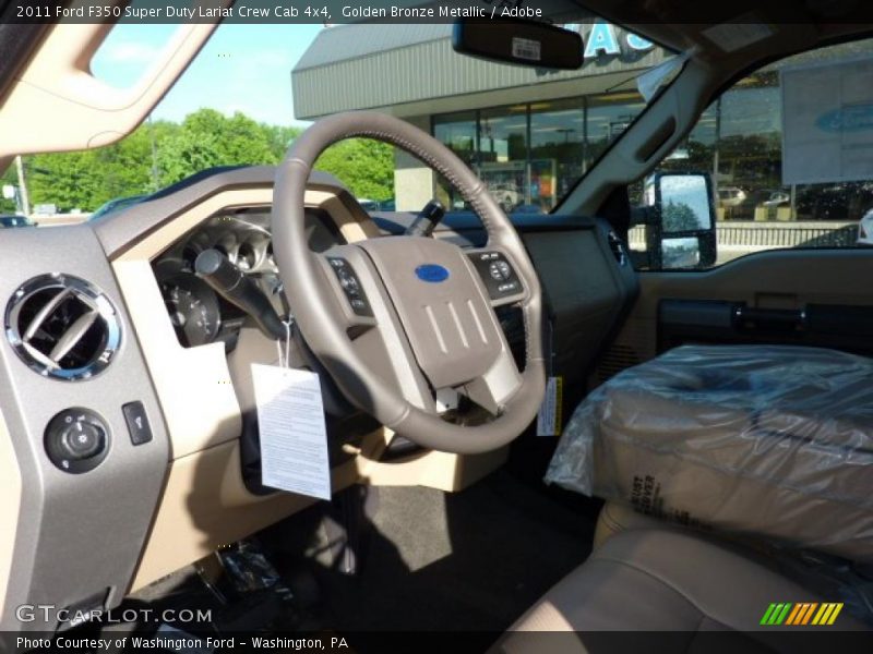 Golden Bronze Metallic / Adobe 2011 Ford F350 Super Duty Lariat Crew Cab 4x4