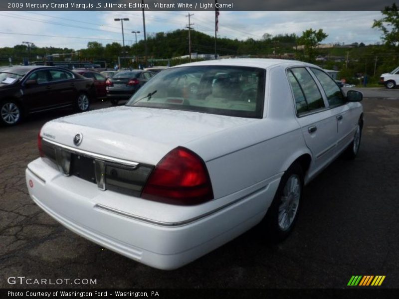 Vibrant White / Light Camel 2009 Mercury Grand Marquis LS Ultimate Edition