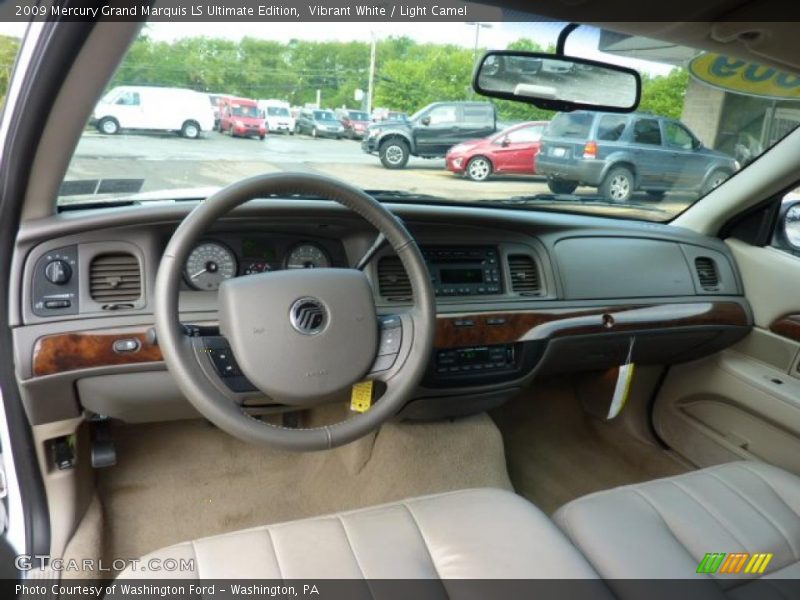 Vibrant White / Light Camel 2009 Mercury Grand Marquis LS Ultimate Edition