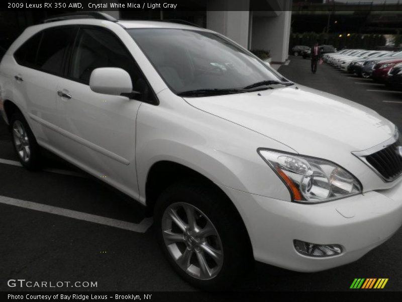 Crystal White Mica / Light Gray 2009 Lexus RX 350 AWD