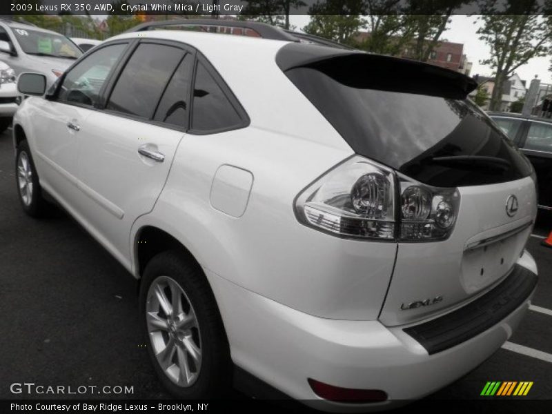 Crystal White Mica / Light Gray 2009 Lexus RX 350 AWD