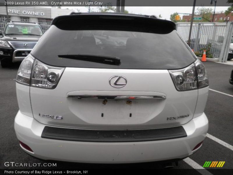 Crystal White Mica / Light Gray 2009 Lexus RX 350 AWD