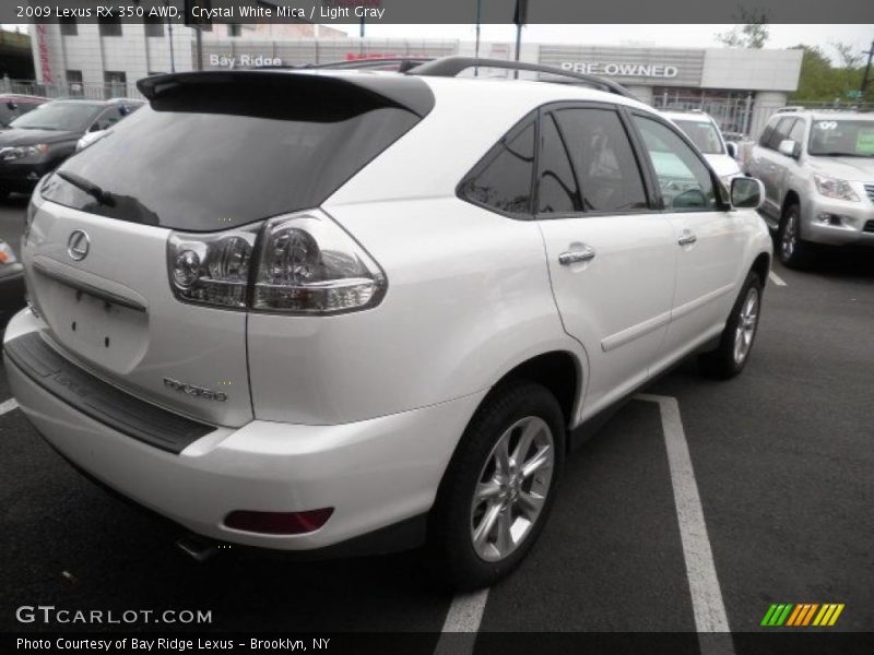 Crystal White Mica / Light Gray 2009 Lexus RX 350 AWD
