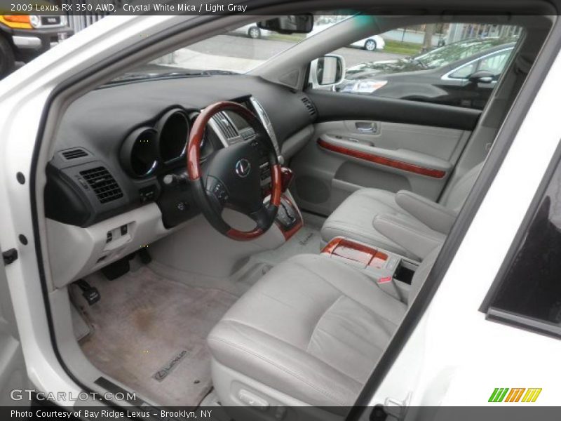 Crystal White Mica / Light Gray 2009 Lexus RX 350 AWD