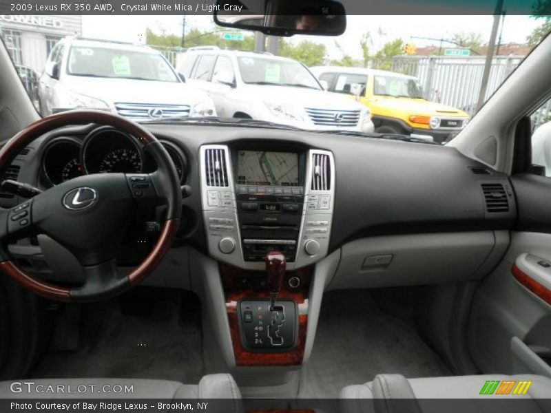 Crystal White Mica / Light Gray 2009 Lexus RX 350 AWD