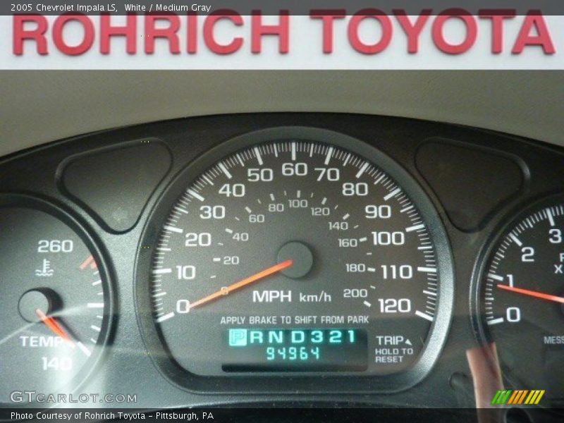 White / Medium Gray 2005 Chevrolet Impala LS