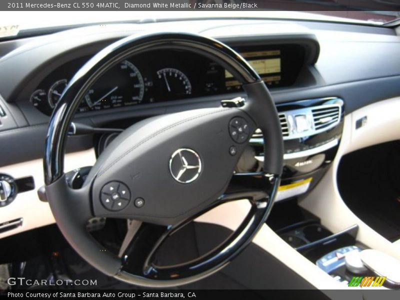 Diamond White Metallic / Savanna Beige/Black 2011 Mercedes-Benz CL 550 4MATIC