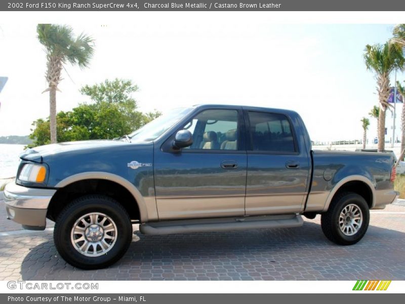 Charcoal Blue Metallic / Castano Brown Leather 2002 Ford F150 King Ranch SuperCrew 4x4