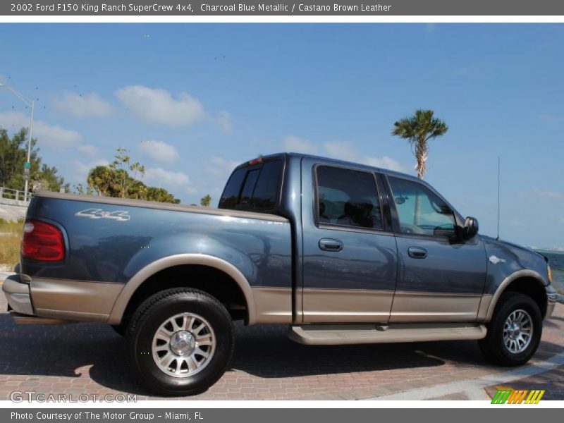 Charcoal Blue Metallic / Castano Brown Leather 2002 Ford F150 King Ranch SuperCrew 4x4