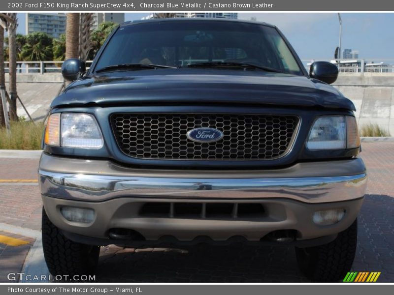 Charcoal Blue Metallic / Castano Brown Leather 2002 Ford F150 King Ranch SuperCrew 4x4