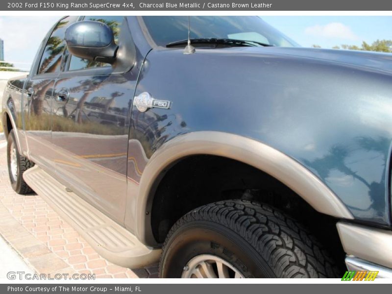 Charcoal Blue Metallic / Castano Brown Leather 2002 Ford F150 King Ranch SuperCrew 4x4