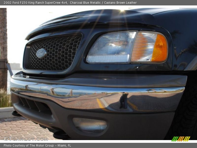 Charcoal Blue Metallic / Castano Brown Leather 2002 Ford F150 King Ranch SuperCrew 4x4