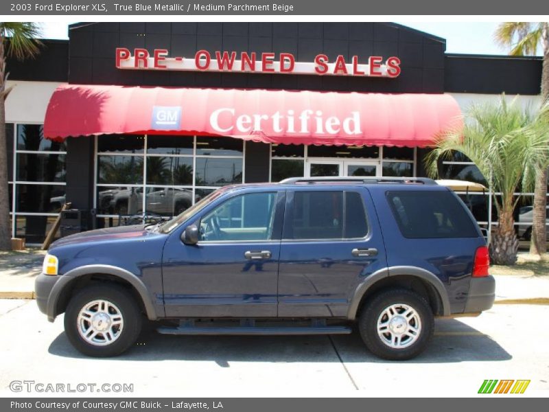 True Blue Metallic / Medium Parchment Beige 2003 Ford Explorer XLS
