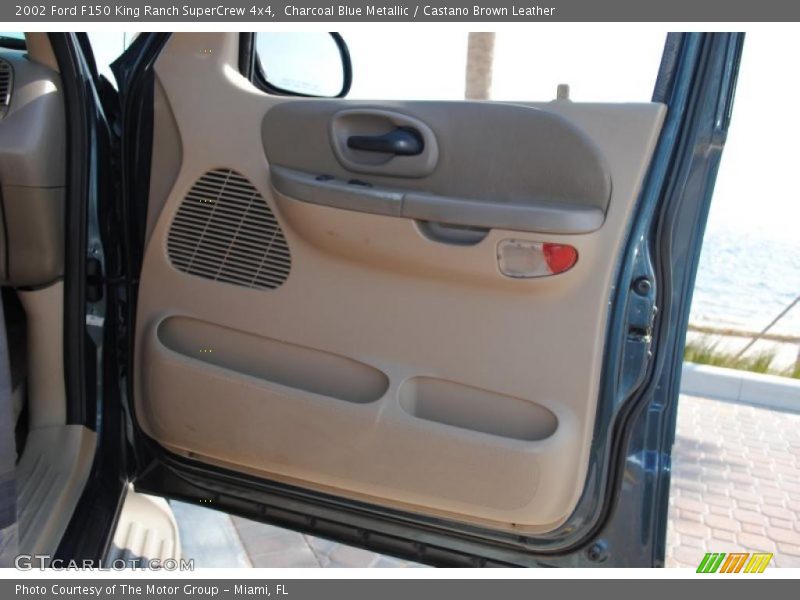 Charcoal Blue Metallic / Castano Brown Leather 2002 Ford F150 King Ranch SuperCrew 4x4