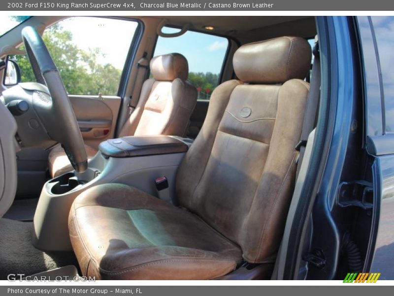 Charcoal Blue Metallic / Castano Brown Leather 2002 Ford F150 King Ranch SuperCrew 4x4