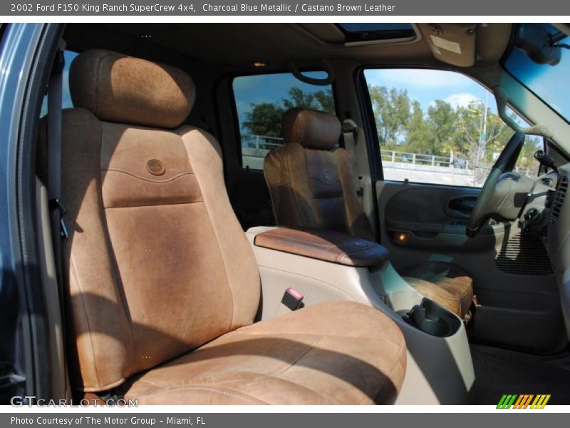 Charcoal Blue Metallic / Castano Brown Leather 2002 Ford F150 King Ranch SuperCrew 4x4
