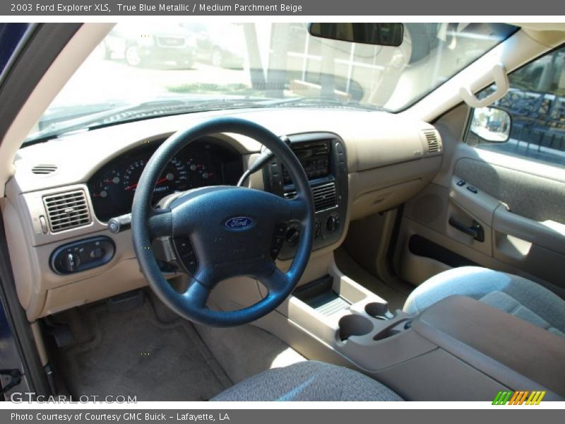 True Blue Metallic / Medium Parchment Beige 2003 Ford Explorer XLS