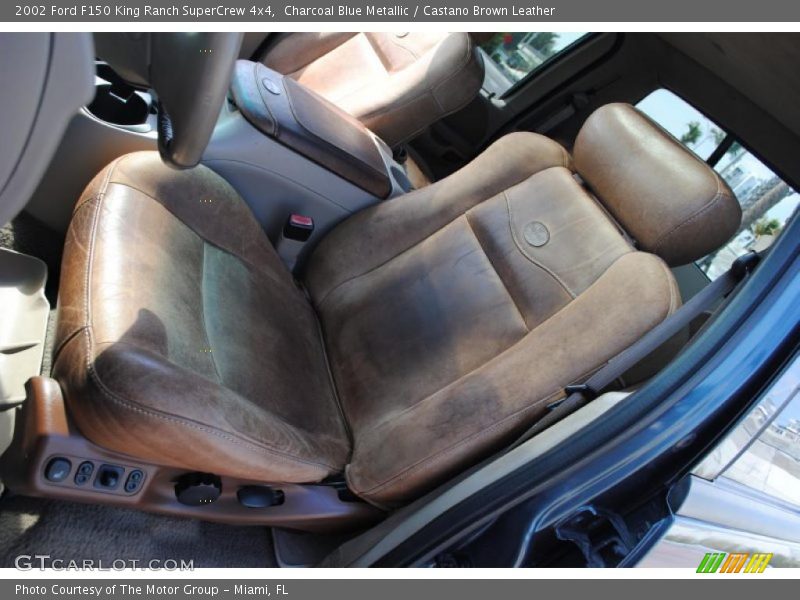 Charcoal Blue Metallic / Castano Brown Leather 2002 Ford F150 King Ranch SuperCrew 4x4