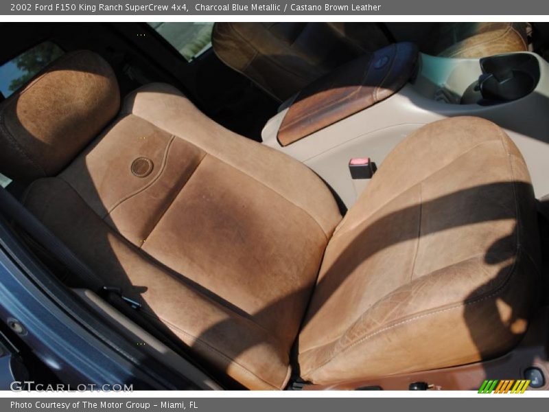 Charcoal Blue Metallic / Castano Brown Leather 2002 Ford F150 King Ranch SuperCrew 4x4