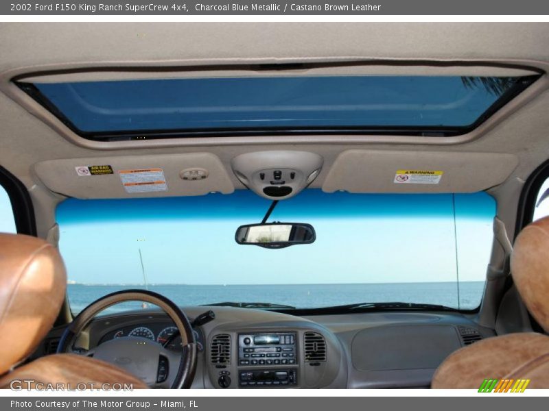 Charcoal Blue Metallic / Castano Brown Leather 2002 Ford F150 King Ranch SuperCrew 4x4