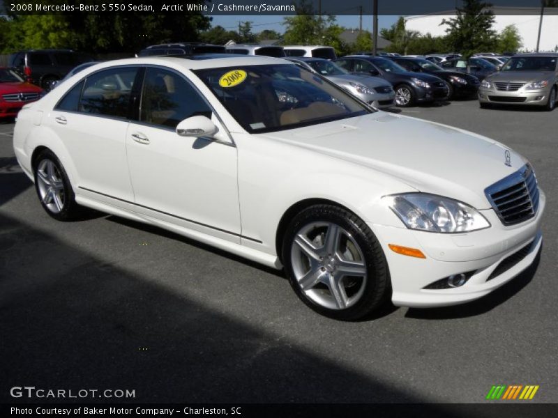 Arctic White / Cashmere/Savanna 2008 Mercedes-Benz S 550 Sedan