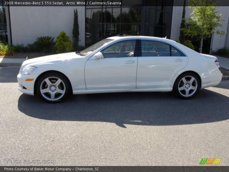 Arctic White / Cashmere/Savanna 2008 Mercedes-Benz S 550 Sedan