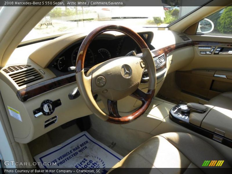 Arctic White / Cashmere/Savanna 2008 Mercedes-Benz S 550 Sedan