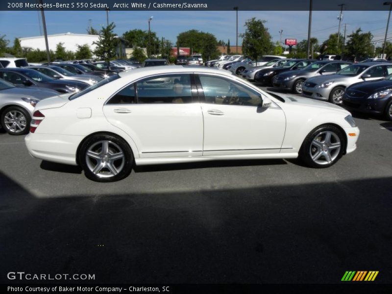 Arctic White / Cashmere/Savanna 2008 Mercedes-Benz S 550 Sedan