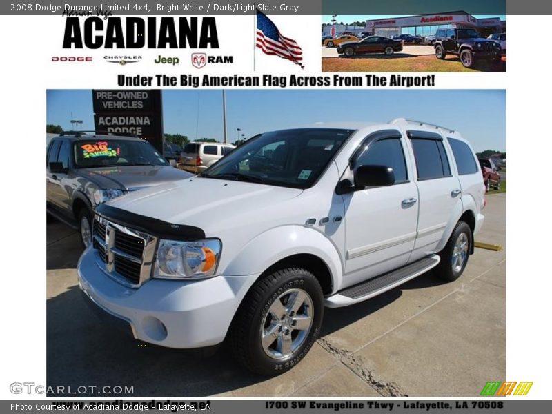 Bright White / Dark/Light Slate Gray 2008 Dodge Durango Limited 4x4