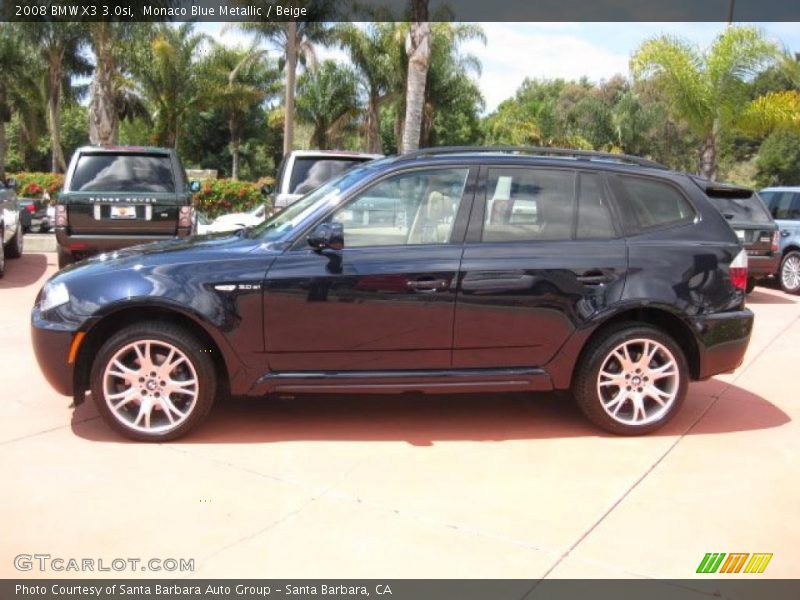 Monaco Blue Metallic / Beige 2008 BMW X3 3.0si