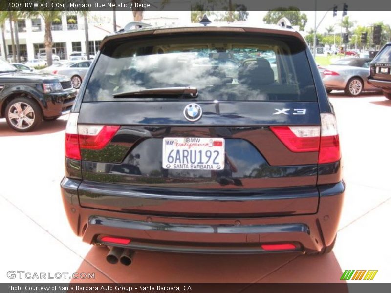 Monaco Blue Metallic / Beige 2008 BMW X3 3.0si
