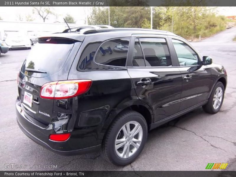 Phantom Black Metallic / Gray 2011 Hyundai Santa Fe SE