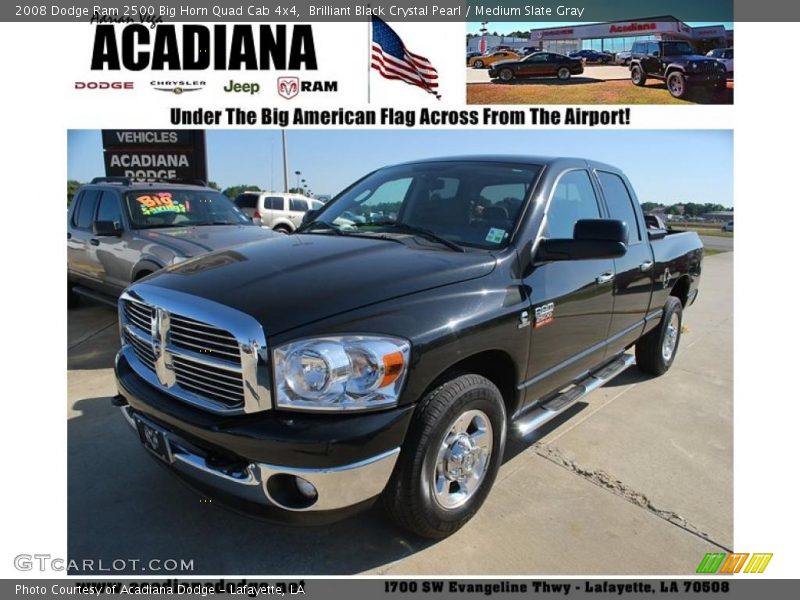 Brilliant Black Crystal Pearl / Medium Slate Gray 2008 Dodge Ram 2500 Big Horn Quad Cab 4x4