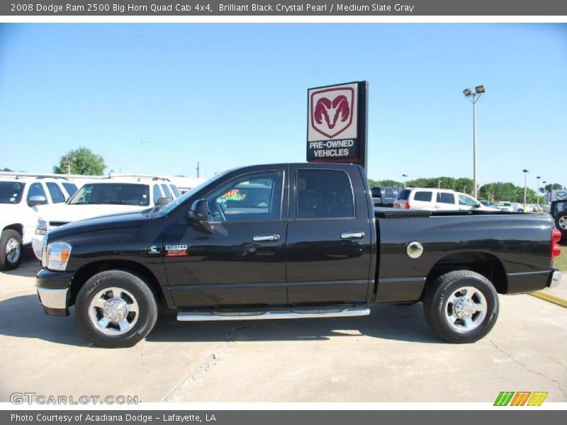 Brilliant Black Crystal Pearl / Medium Slate Gray 2008 Dodge Ram 2500 Big Horn Quad Cab 4x4