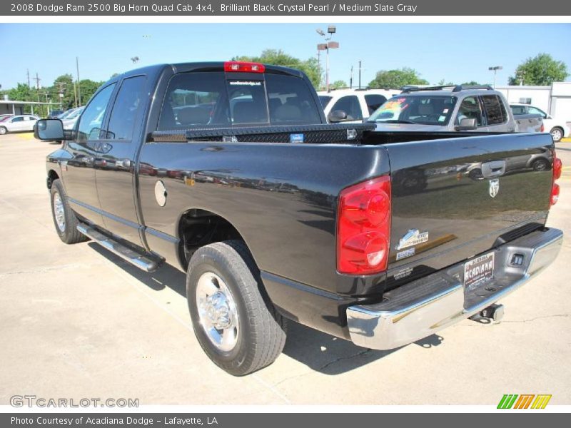 Brilliant Black Crystal Pearl / Medium Slate Gray 2008 Dodge Ram 2500 Big Horn Quad Cab 4x4