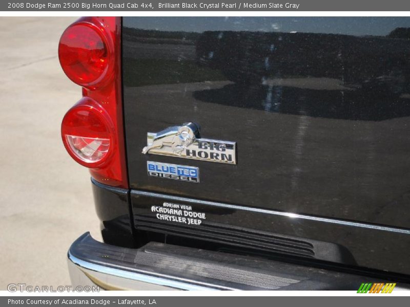 Brilliant Black Crystal Pearl / Medium Slate Gray 2008 Dodge Ram 2500 Big Horn Quad Cab 4x4