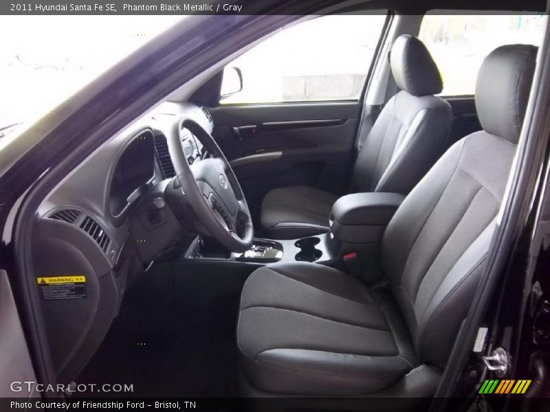 Phantom Black Metallic / Gray 2011 Hyundai Santa Fe SE