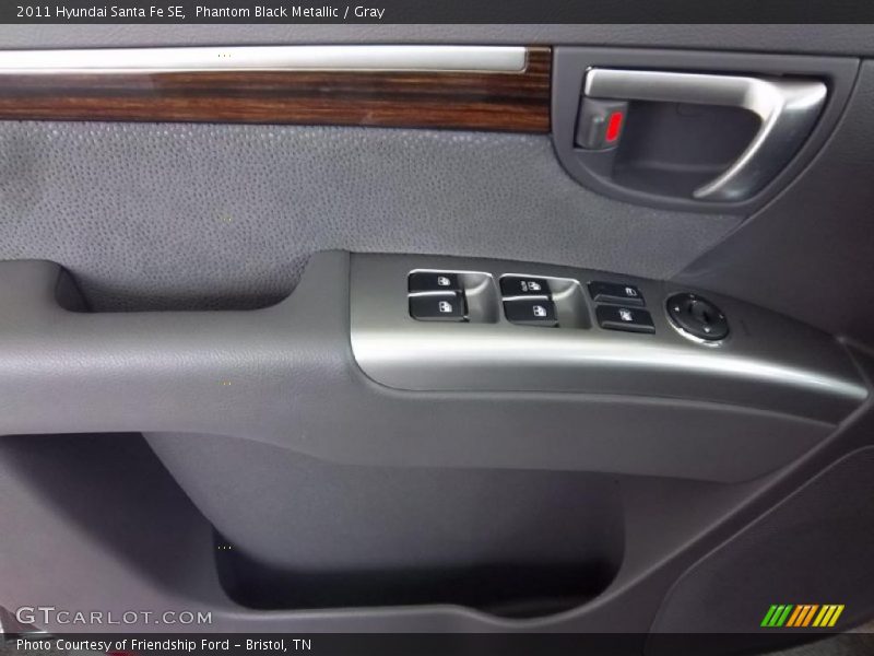Phantom Black Metallic / Gray 2011 Hyundai Santa Fe SE