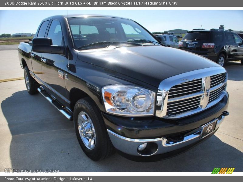 Brilliant Black Crystal Pearl / Medium Slate Gray 2008 Dodge Ram 2500 Big Horn Quad Cab 4x4