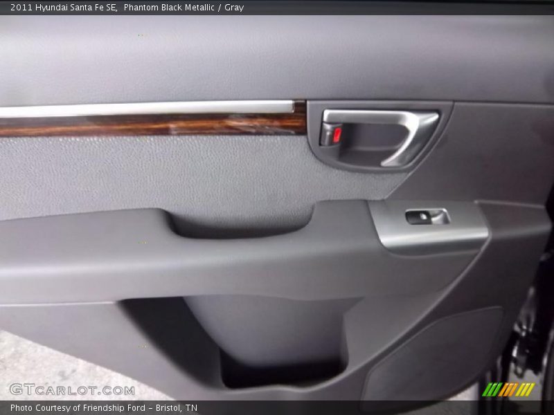 Phantom Black Metallic / Gray 2011 Hyundai Santa Fe SE