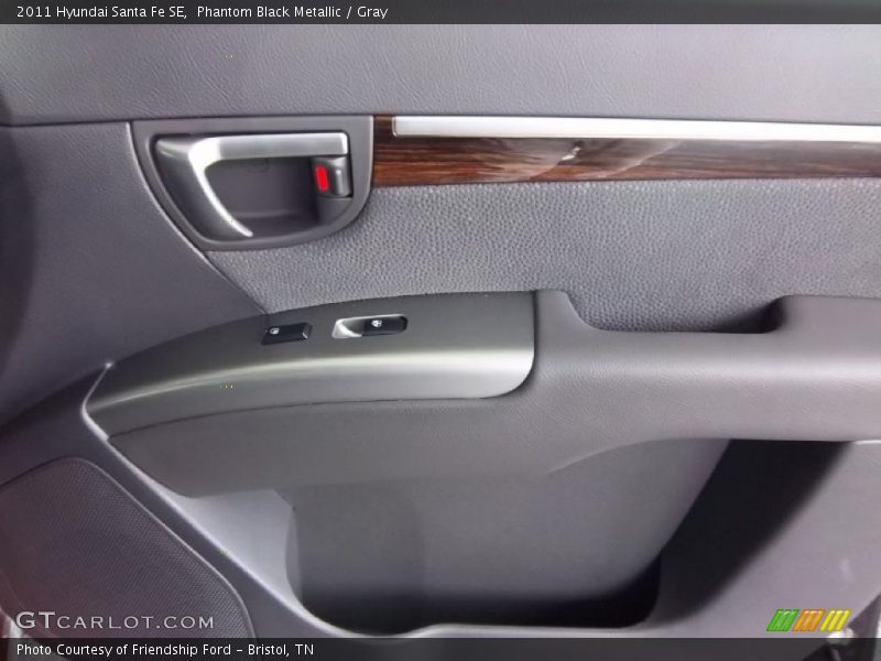 Phantom Black Metallic / Gray 2011 Hyundai Santa Fe SE