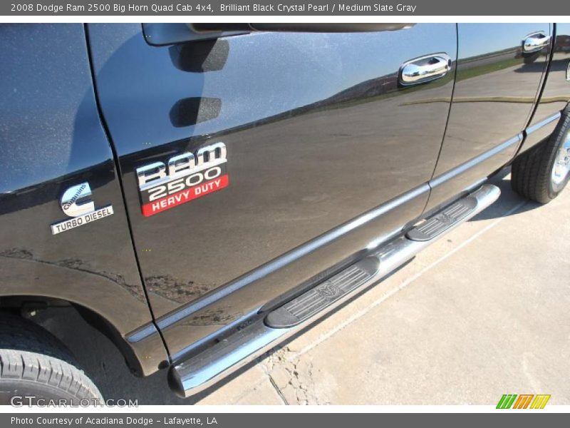 Brilliant Black Crystal Pearl / Medium Slate Gray 2008 Dodge Ram 2500 Big Horn Quad Cab 4x4